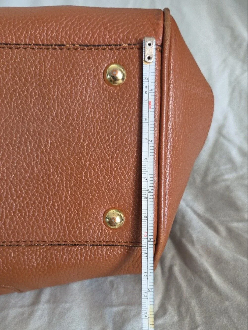 Banana Republic Tan Pebbled Leather Satchel with Tassel